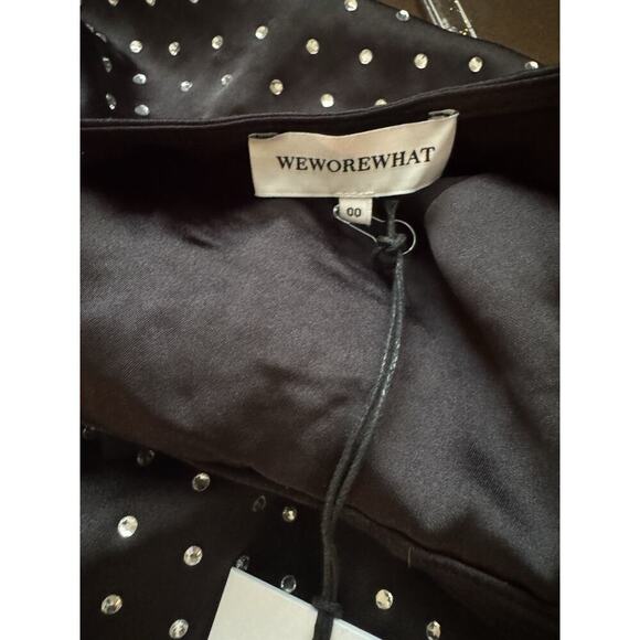 WeWoreWhat Crystal Asymmetrical Dress In Black Women’s Size 00 NWT - Picture 8 of 8